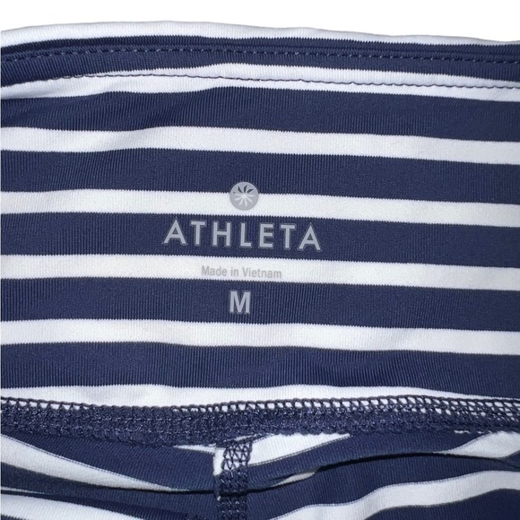 Athleta Striped Cropped Leggings. Size: M Color: Dark Blue and White - Picture 6 of 9
